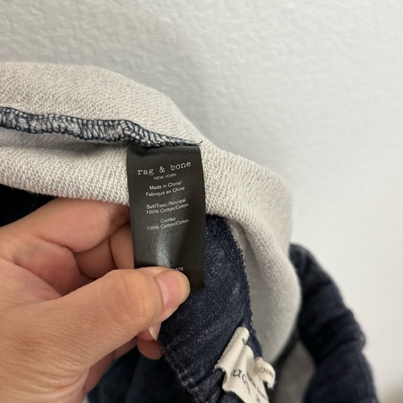 Rag & Bone Miramar Terry Shorts in Dark Blue Merest Wash Small - Picture 6 of 6